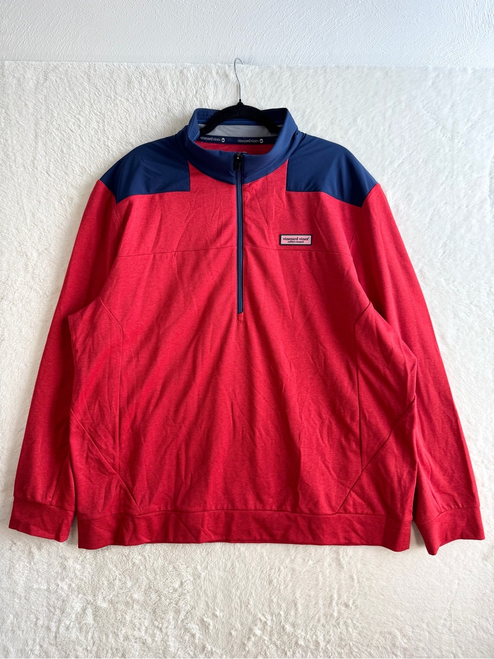 Vineyard Vines Performance Quarter Zip Pullover Men’s XXL Red Blue Golf Outdoor